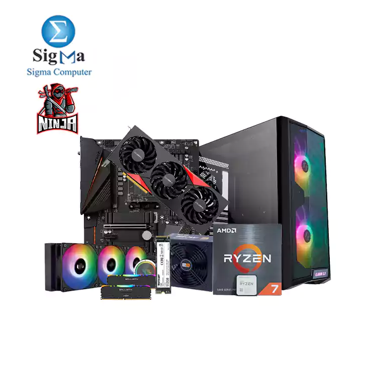 NINJA 5800x 3070ti -403- AMD Ryzen 7 5800X AORUS B550 AORUS PRO AX Colorful RTX 3070 Ti NB 8G-V Crucial Ballistix RGB 16GB Patriot P300 M.2 PCIe Gen 3 x4 512GB 2B FA021 Ecstasy Gaming AIO Cooling 360X ARGB 2B PW005 Power Supply 850W 80plus 